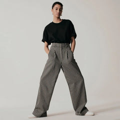 The Draper Pleated Pant in Buttersmooth | Khaki / Black | 30" Inseam