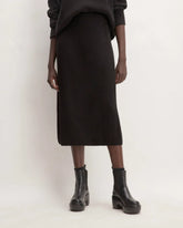 The Organic Cotton Sweater Midi Skirt | Black