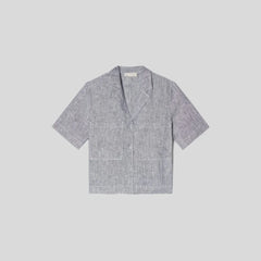 The Linen Workwear Shirt | Canvas Tan / Navy