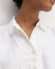 The Linen Eyelet Shirtdress | White Eyelet
