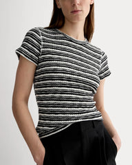 The Cozy Rib Tee | Bone / Black