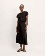 The Gathered Neck Top | Black