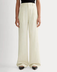 The Draper Pleated Pant in Buttersmooth | Heathered Oat | 30" Inseam