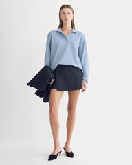 Oversized Pique Polo | Soft Blue