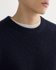 The Fisherman Crew in Wool Cashmere | Navy