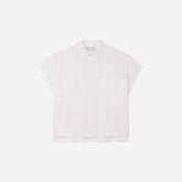 The Short-Sleeve Box Shirt | Red Pinstripe