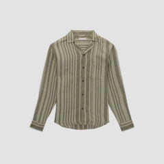 The Relaxed Linen Long-Sleeve Shirt | Seagrass / Kalamata