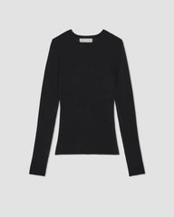 The Long-Sleeve Sweater Tee in Ultrasoft Merino | Black