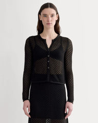 The Lace Knit Cardigan | Black