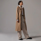 The Gathered Drape Trench | Ash Brown
