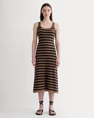 The Crochet Knit Tank Dress | Mocha / Black