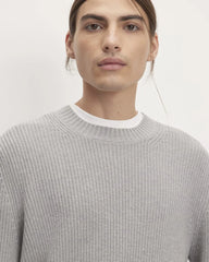 The No-Sweat Ribbed Crew | Heathered Grey