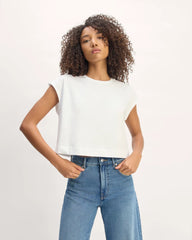 The Muscle Cropped Tee in Essential Cotton | White