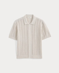 Textured Knit Resort Shirt | Heathered Oat