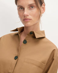 The Structured Cotton Cropped Shirt | Toasted Coconut
