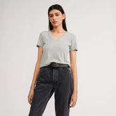 The Organic Cotton V-Neck | Heathered Grey