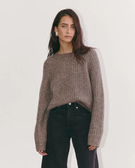 The Fisherman Crew in Cloud | Taupe Melange