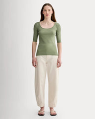 The Luxe Rib Scoop-Neck Tee | Sagebrush