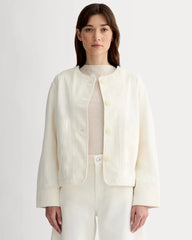 The Denim Barrel Jacket | Calico Ecru