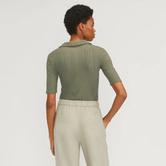 The Rib Soft Knit Open Collar Polo | Kalamata