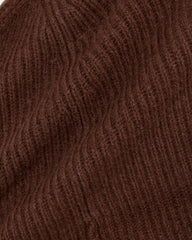 The Cashmere Ribbed Beanie | Dark Mahogany