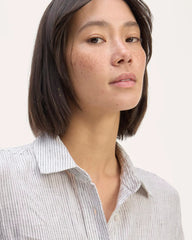 The Daytripper Dress in Linen | White / Black