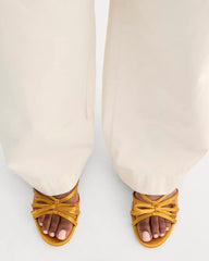 The Bow Sandal | Golden Sun Satin