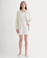 The A-Line Denim Short | White