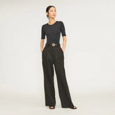 The Short-Sleeve Crew Neck Bodysuit | Black | Thong