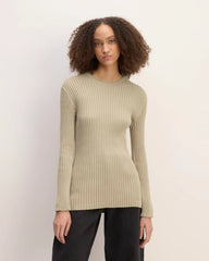 The Cotton Rib Crew | Trench Coat Khaki