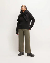 The Organic Cotton Ribbed Turtleneck | Black