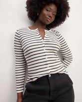 The Vintage Rib Cardigan | Bone / Black