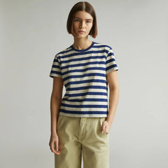 The Box-Cut Tee in Essential Cotton | Ocean Cavern / Canvas Tan | No Pocket