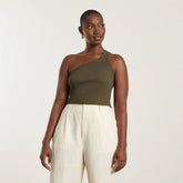 The Ribbed One-Shoulder Tank | Beech