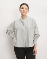 The Oversized Raglan Shirt | Bone/Navy