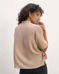 The Popover Top in Washable Silk | Chanterelle