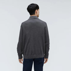 The No-Sweat Full Zip Sweater | Heather Ash