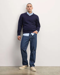 The Cashmere V-Neck Sweater | Navy