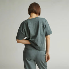 The Organic Cotton Slouchy V-Neck | Green Balsam