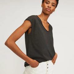 The Hemp Scoop-Neck Muscle Tee | Black
