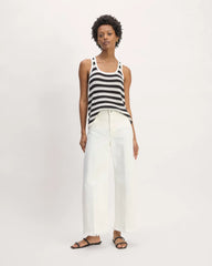 The Crochet Knit Tank | Bone / Black