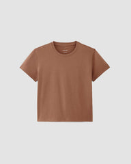 The Box-Cut Tee in Essential Cotton | Carob Brown | No Pocket