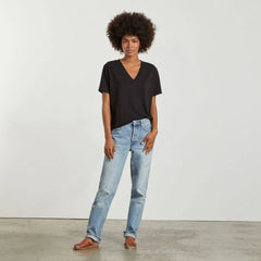 The Vintage V-Neck Hemp Tee | Black
