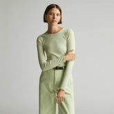 The Pima Micro-Rib Long-Sleeve Crew | Seafoam Green