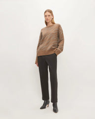 The Alpaca Tiger Jacquard Crewneck | Camel / Medium Brown