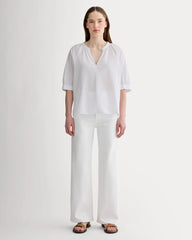 The Gauze Gathered Top | White