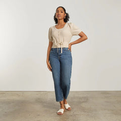 The Puff Sleeve Sweater Top | Parchment
