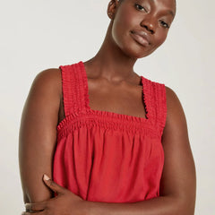 The Smocked Linen Dress | Goji Berry