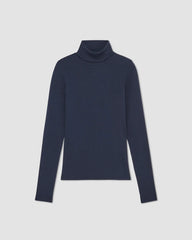 The Luxe Rib Turtleneck | Navy
