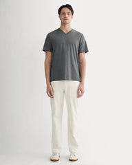The Essential Organic V-Neck Tee | Heathered Charcoal